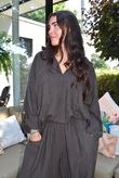 Sandbar Linen Blend Pop Over Shirt Chocolate